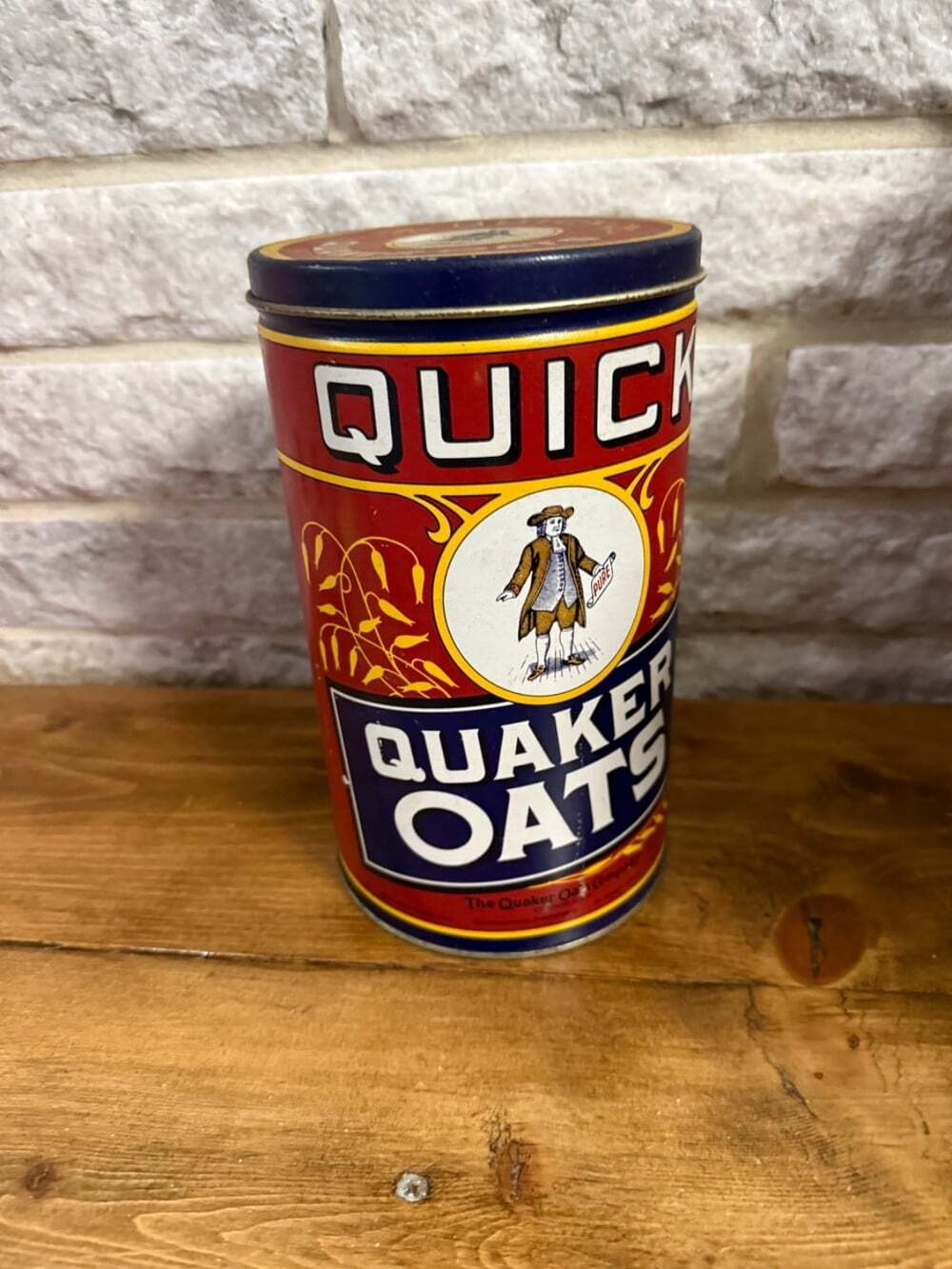 1990 Quick Quaker Oats Tin Limited Edition 1922 Replica Advertising Vintage